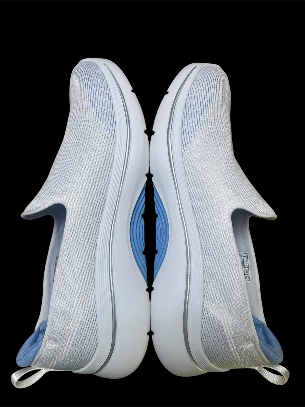 Skechers Go Walk Arch Fit, Mesh Slip-On Minimalist Sneakers White, Blue Sz 9 - Picture 4 of 11